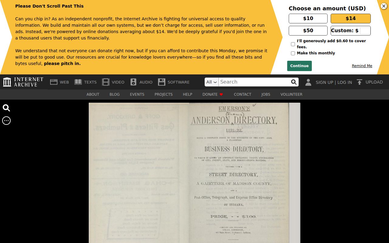 Anderson city directory Emerson 1891 to 1892 scan