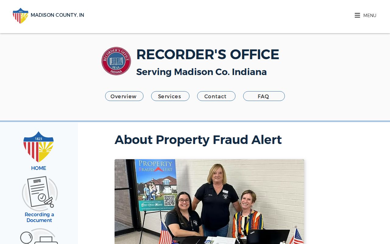 Madison County Property Fraud Alert page for Anderson parcel owners