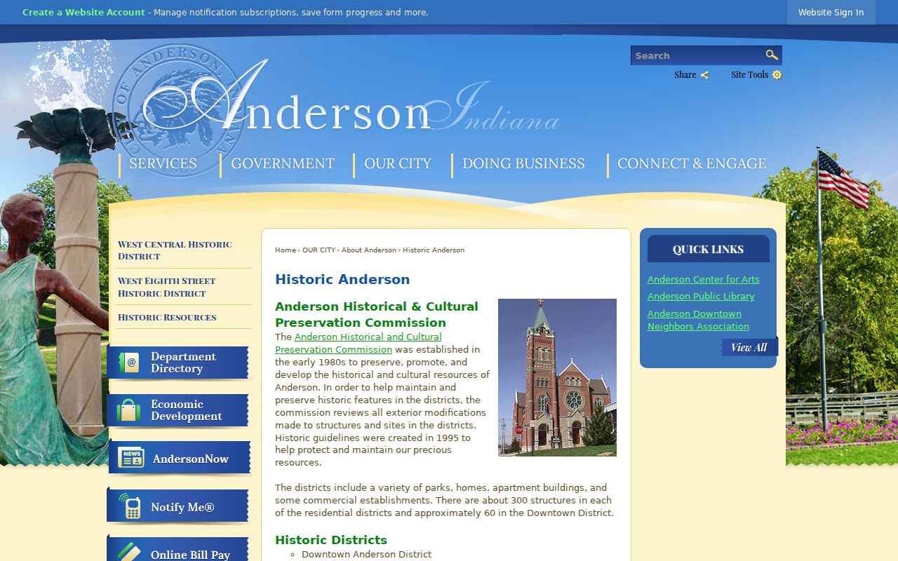 Anderson street directory Historic Anderson district page